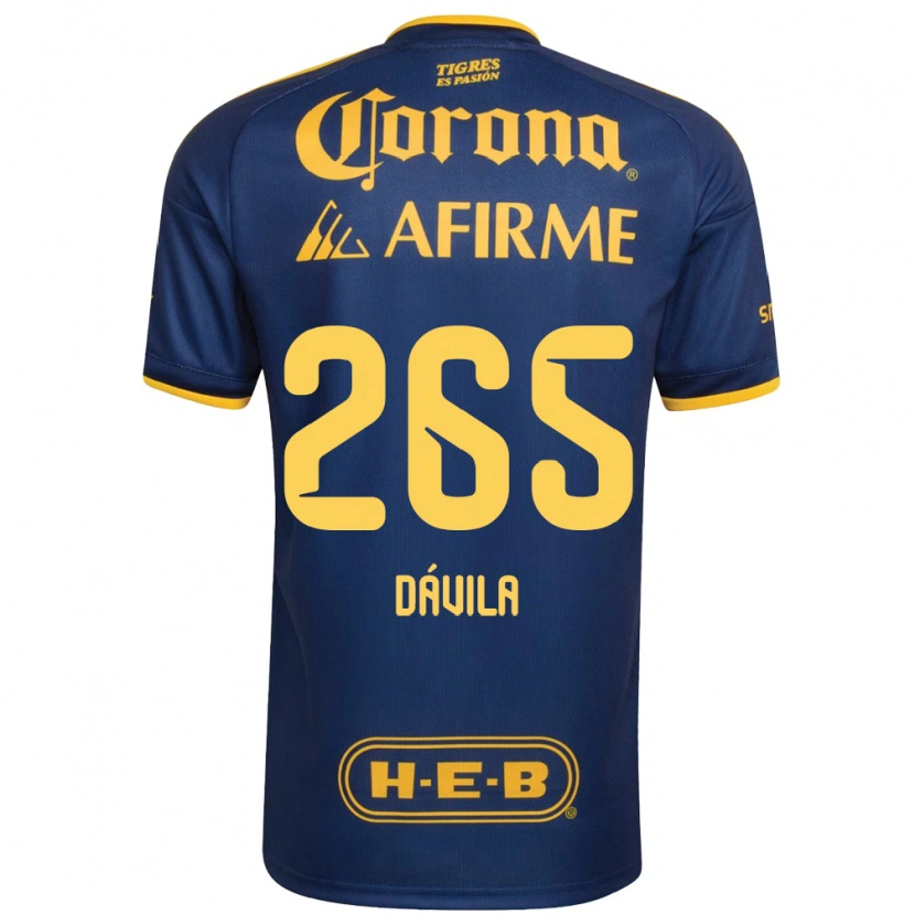 Danxen Dames Emiliano Dávila #265 Koninklijk Blauw Geel Uitshirt Uittenue 2026/27 T-Shirt België