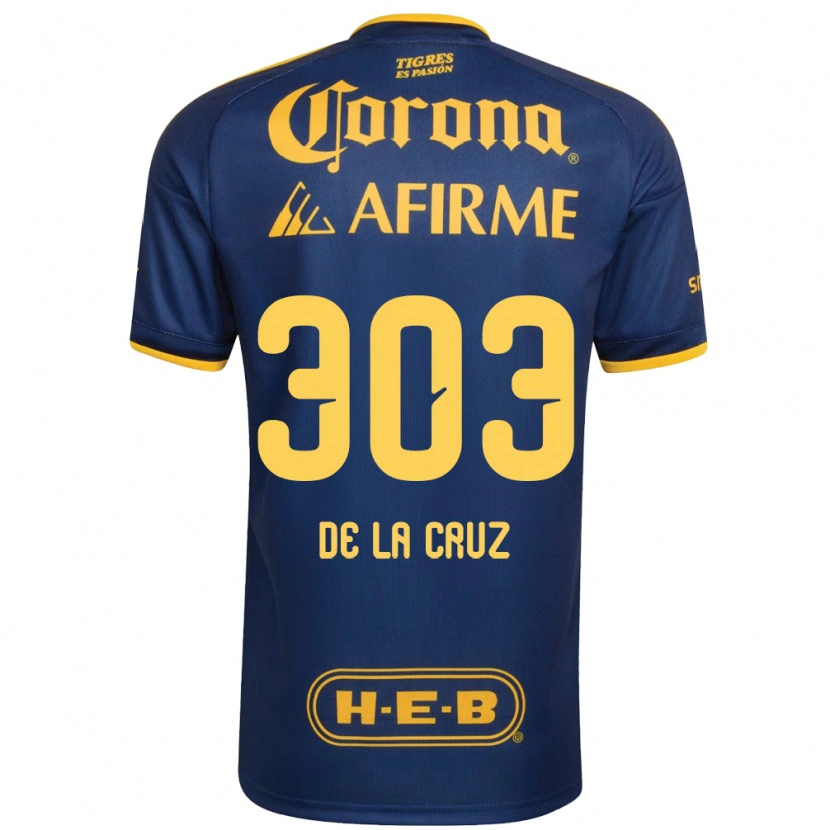 Danxen Dames Erick De La Cruz #303 Koninklijk Blauw Geel Uitshirt Uittenue 2026/27 T-Shirt België