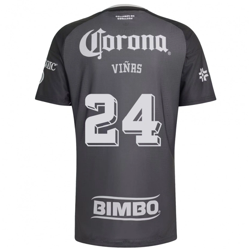 Danxen Dames Federico Viñas #24 Grijs Wit Zwart Uitshirt Uittenue 2026/27 T-Shirt België