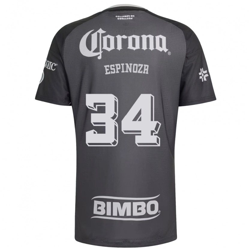 Danxen Dames Dagoberto Espinoza #34 Grijs Wit Zwart Uitshirt Uittenue 2026/27 T-Shirt België