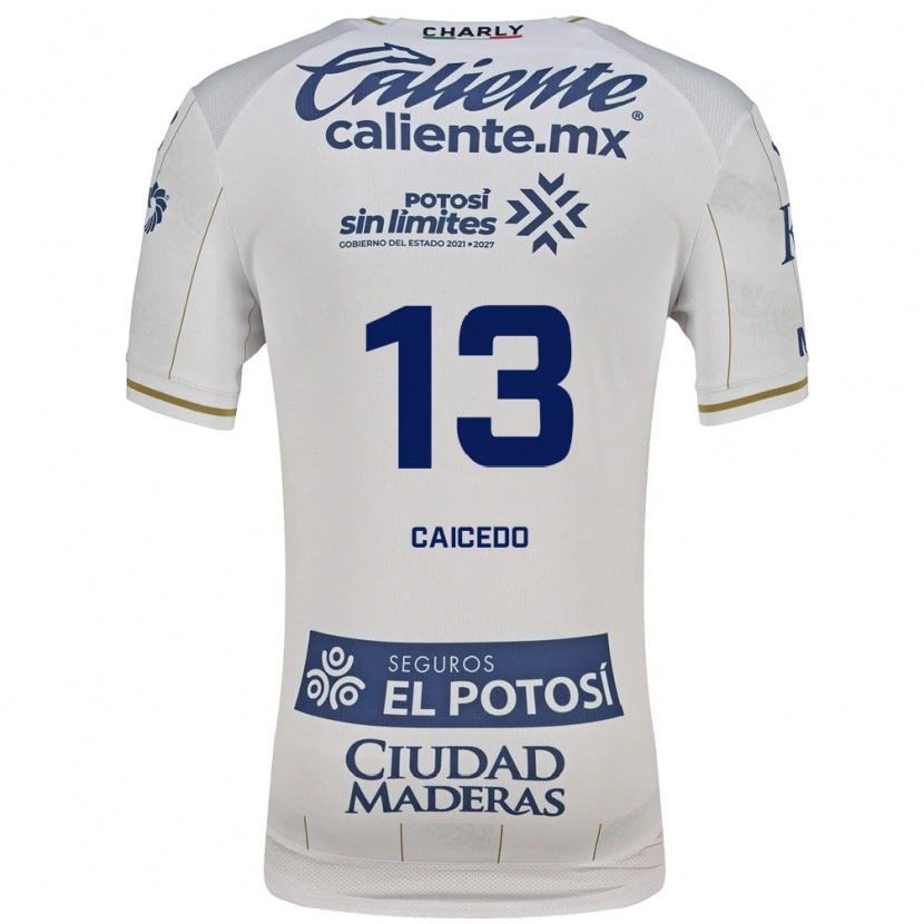 Danxen Dames Johan Caicedo #13 Wit Blauw Uitshirt Uittenue 2026/27 T-Shirt België