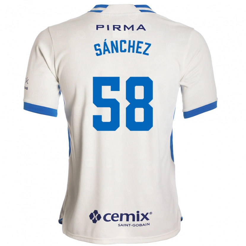Danxen Dames Emmanuel Sánchez #58 Wit Blauw Rood Uitshirt Uittenue 2026/27 T-Shirt België