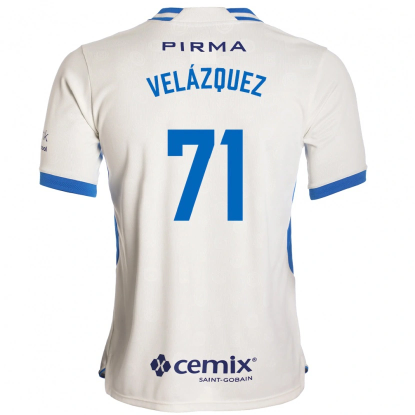 Danxen Dames Víctor Velázquez #71 Wit Blauw Rood Uitshirt Uittenue 2026/27 T-Shirt België