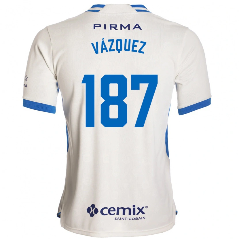 Danxen Dames Cristian Vázquez #187 Wit Blauw Rood Uitshirt Uittenue 2026/27 T-Shirt België