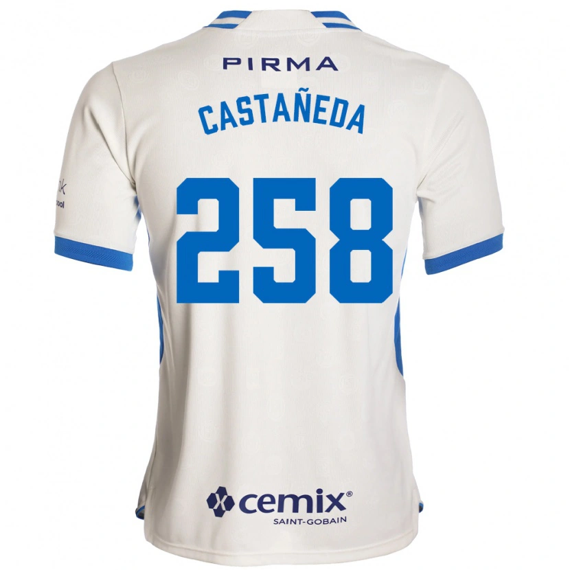 Danxen Dames Emiliano Castañeda #258 Wit Blauw Rood Uitshirt Uittenue 2026/27 T-Shirt België