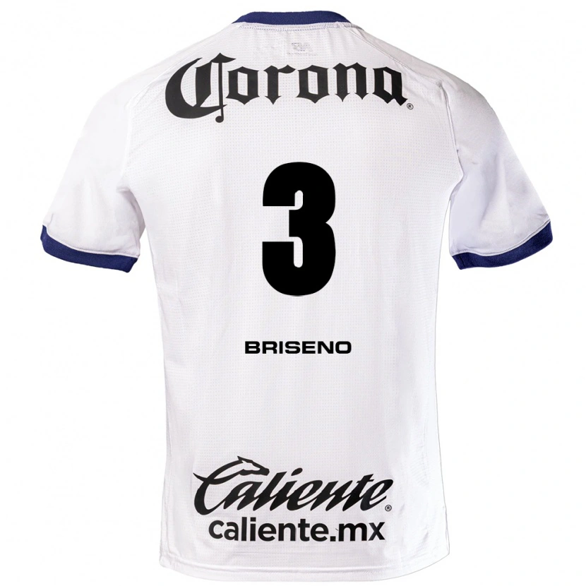 Danxen Dames Antonio Briseño #3 Wit Blauw Zwart Uitshirt Uittenue 2026/27 T-Shirt België