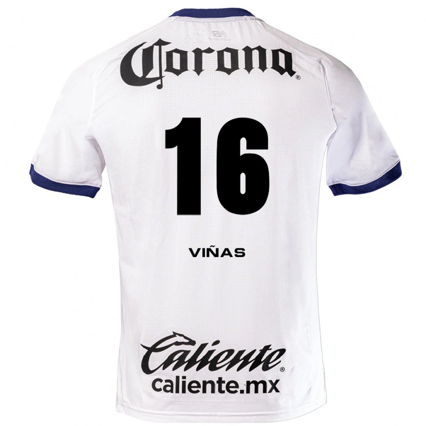 Danxen Dames Federico Viñas #16 Wit Blauw Zwart Uitshirt Uittenue 2026/27 T-Shirt België