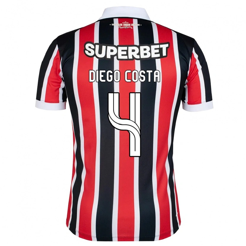 Danxen Dames Diego Costa #4 Rood Wit Zwart Uitshirt Uittenue 2026/27 T-Shirt België