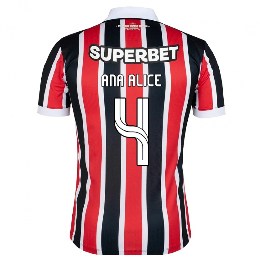 Danxen Dames Ana Alice Luciano Da Silva #4 Rood Wit Zwart Uitshirt Uittenue 2026/27 T-Shirt België