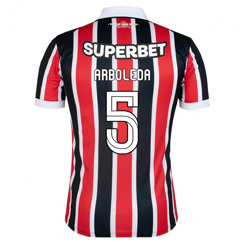 Danxen Dames Robert Arboleda #5 Rood Wit Zwart Uitshirt Uittenue 2026/27 T-Shirt België