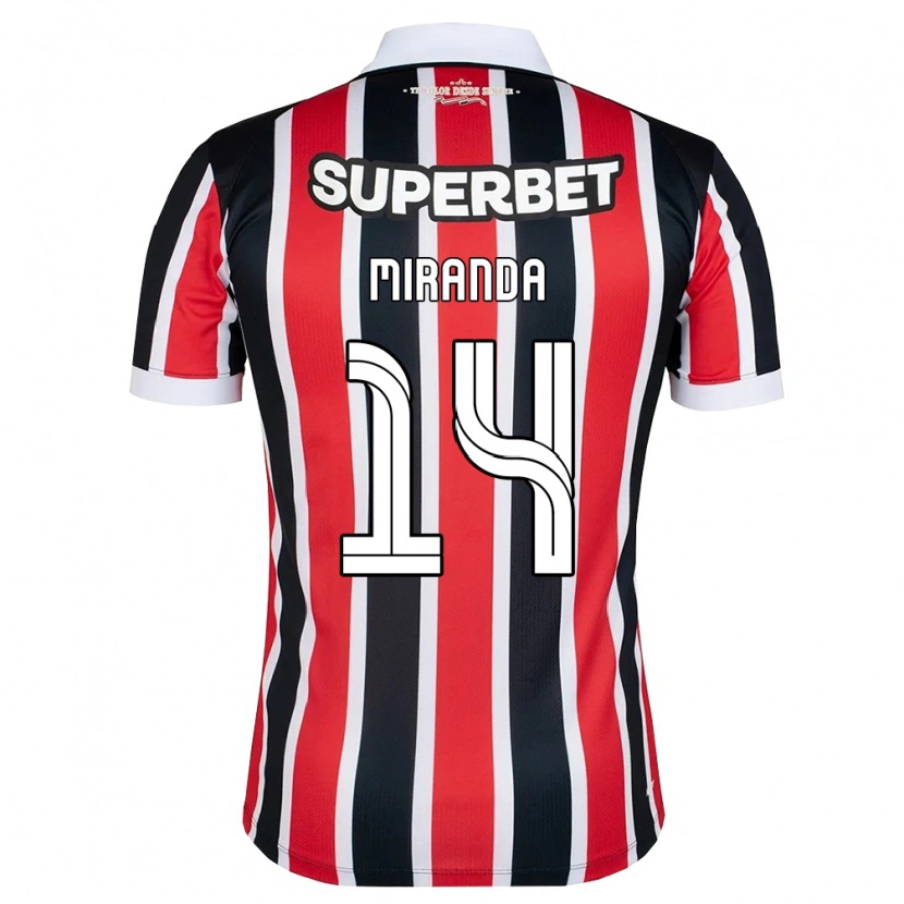 Danxen Dames Lucas Miranda #14 Rood Wit Zwart Uitshirt Uittenue 2026/27 T-Shirt België