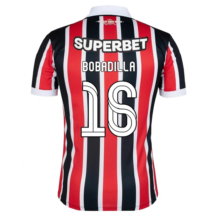 Danxen Dames Damián Bobadilla #16 Rood Wit Zwart Uitshirt Uittenue 2026/27 T-Shirt België