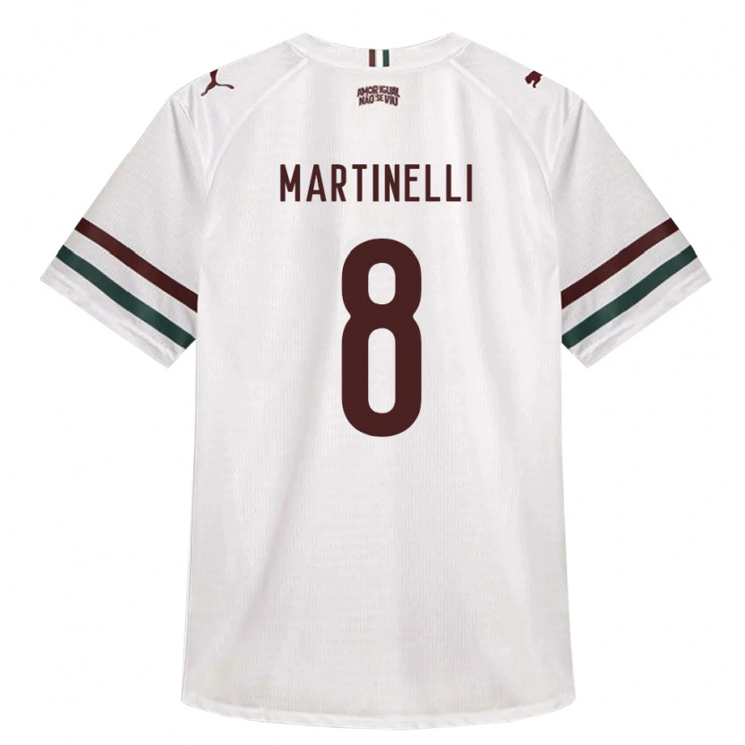 Danxen Dames Matheus Martinelli Lima #8 Wit Groen Bordeaux Rood Uitshirt Uittenue 2026/27 T-Shirt België