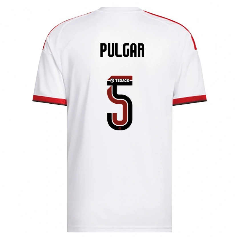 Danxen Dames Erick Pulgar #5 Wit Rood Zwart Uitshirt Uittenue 2026/27 T-Shirt België