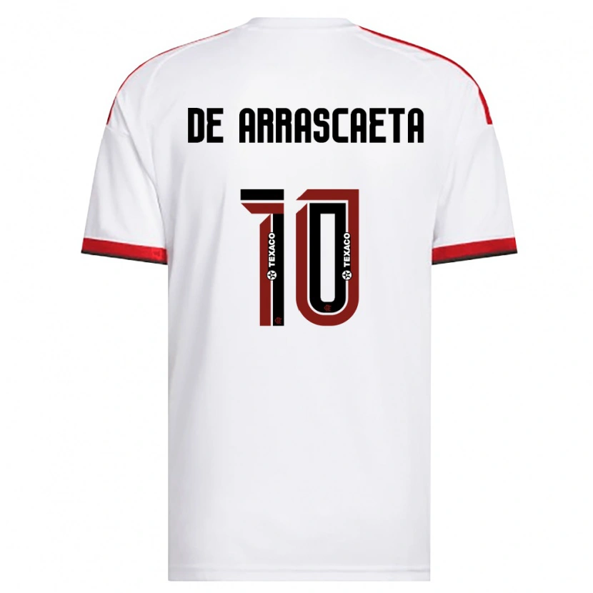 Danxen Dames Giorgian De Arrascaeta #10 Wit Rood Zwart Uitshirt Uittenue 2026/27 T-Shirt België