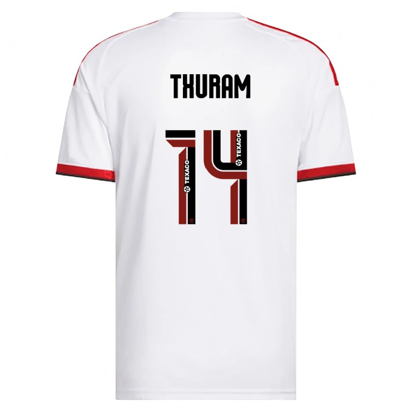 Danxen Dames Daniel Thuram #14 Wit Rood Zwart Uitshirt Uittenue 2026/27 T-Shirt België