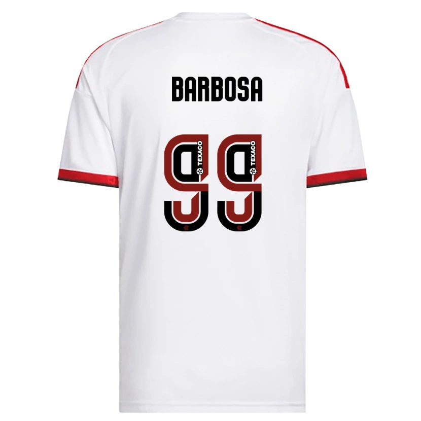 Danxen Dames Gabriel Barbosa #99 Wit Rood Zwart Uitshirt Uittenue 2026/27 T-Shirt België