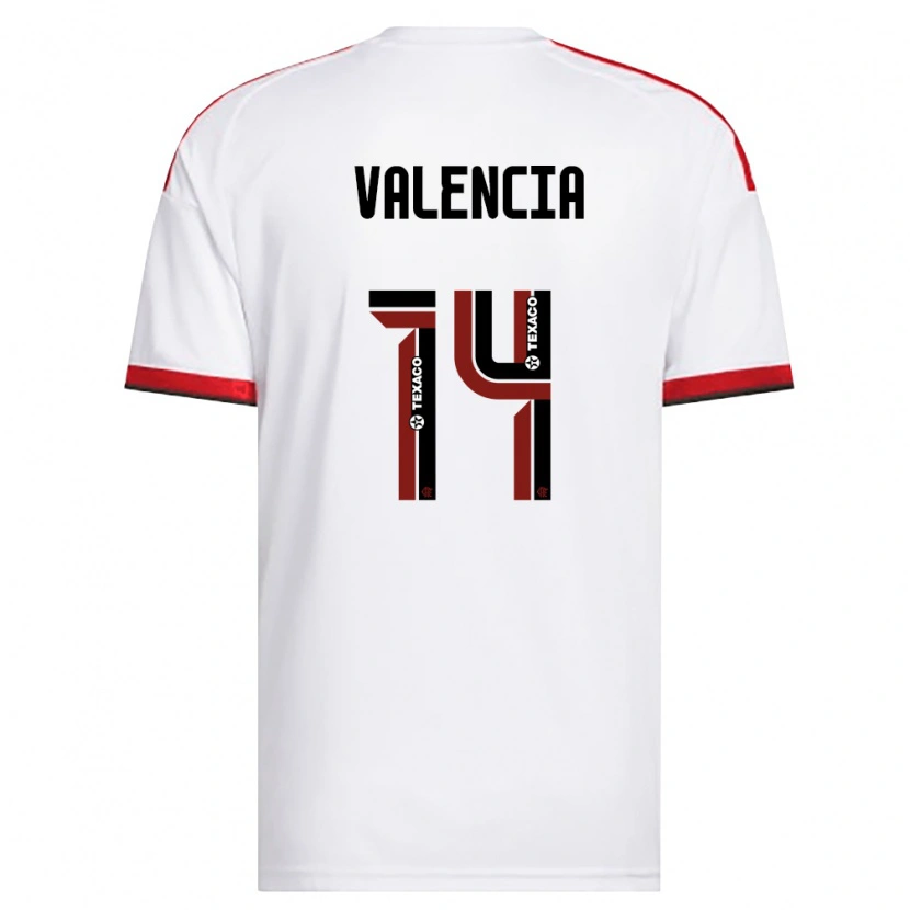 Danxen Dames Anthony Valencia #14 Wit Rood Zwart Uitshirt Uittenue 2026/27 T-Shirt België
