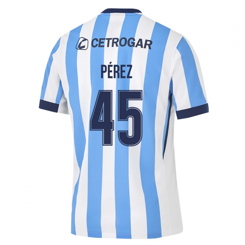 Danxen Kinderen Ezequiel Pérez #45 Lichtblauw Wit Zwart Thuisshirt Thuistenue 2026/27 T-Shirt België