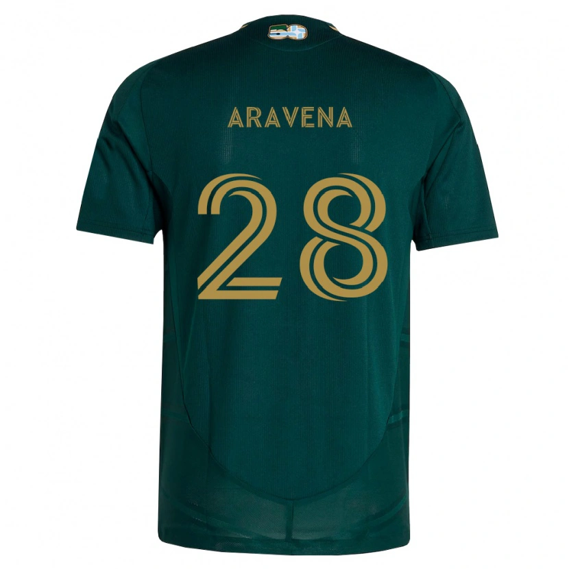 Danxen Kinderen Alexander Aravena #28 Donkergroen Bruin Thuisshirt Thuistenue 2026/27 T-Shirt België
