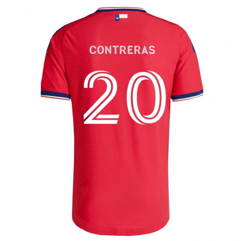 Danxen Kinderen Jaidyn Contreras #20 Rood Blauw Wit Thuisshirt Thuistenue 2026/27 T-Shirt België