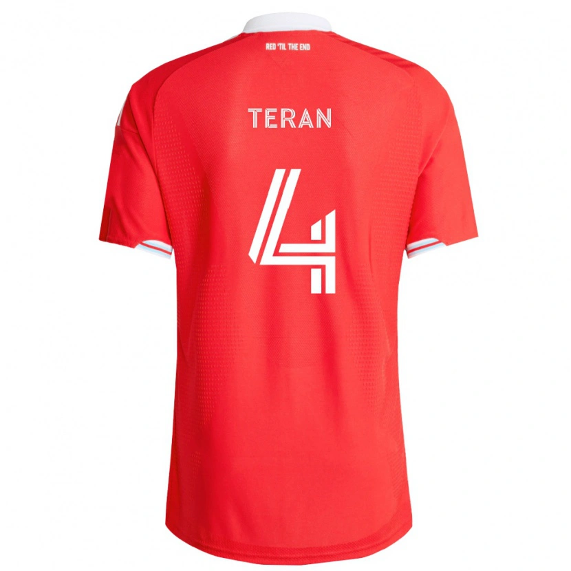 Danxen Kinderen Carlos Terán #4 Rood Diep Blauw Wit Thuisshirt Thuistenue 2026/27 T-Shirt België