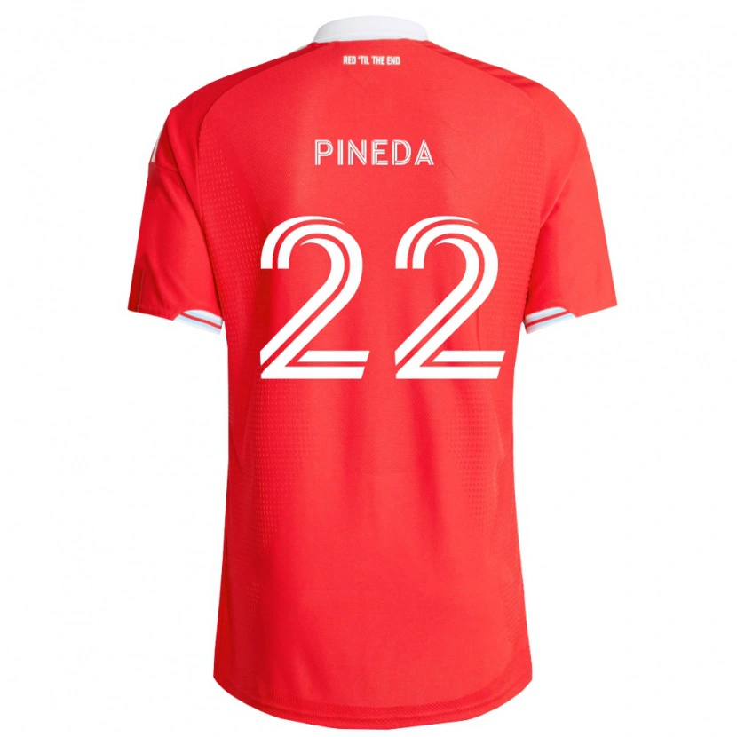 Danxen Kinderen Mauricio Pineda #22 Rood Diep Blauw Wit Thuisshirt Thuistenue 2026/27 T-Shirt België