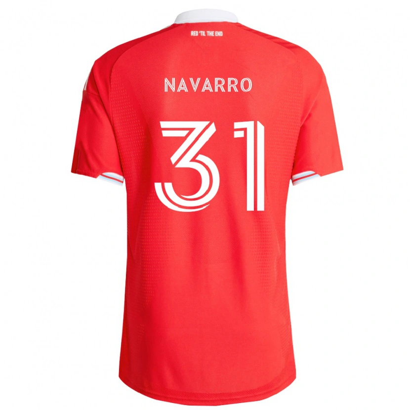 Danxen Kinderen Federico Navarro #31 Rood Diep Blauw Wit Thuisshirt Thuistenue 2026/27 T-Shirt België