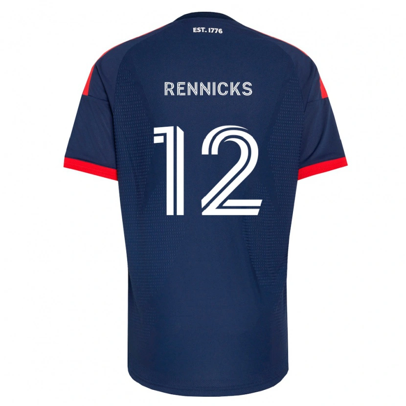 Danxen Kinderen Justin Rennicks #12 Koninklijk Blauw Rood Wit Thuisshirt Thuistenue 2026/27 T-Shirt België