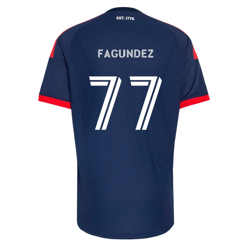 Danxen Kinderen Diego Fagúndez #77 Koninklijk Blauw Rood Wit Thuisshirt Thuistenue 2026/27 T-Shirt België