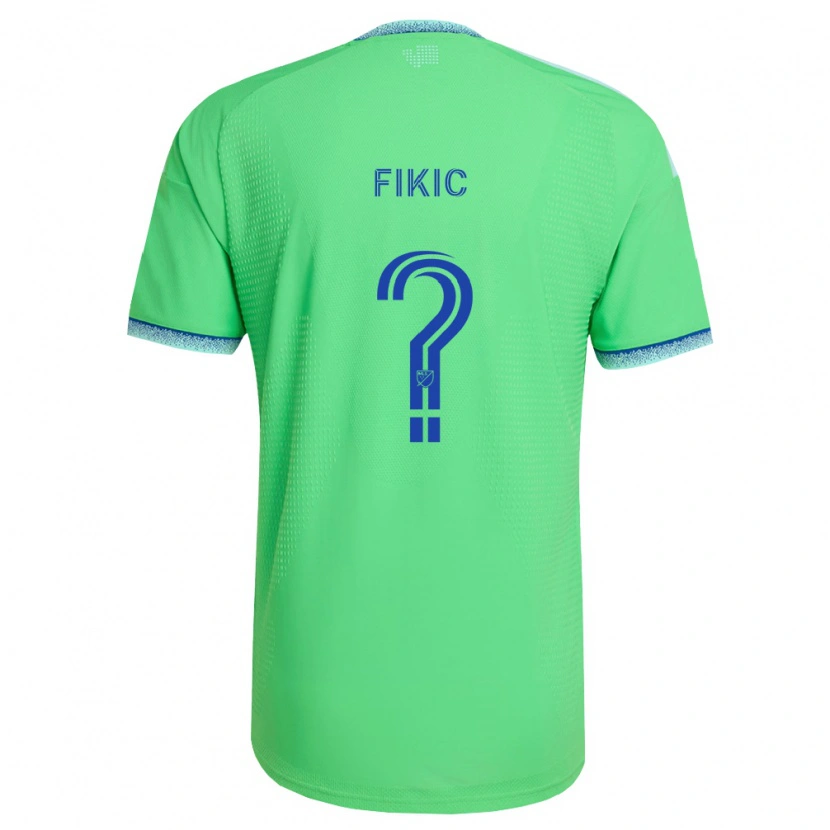 Danxen Kinderen Adin Fikic #0 Groen Lichtblauw Thuisshirt Thuistenue 2026/27 T-Shirt België