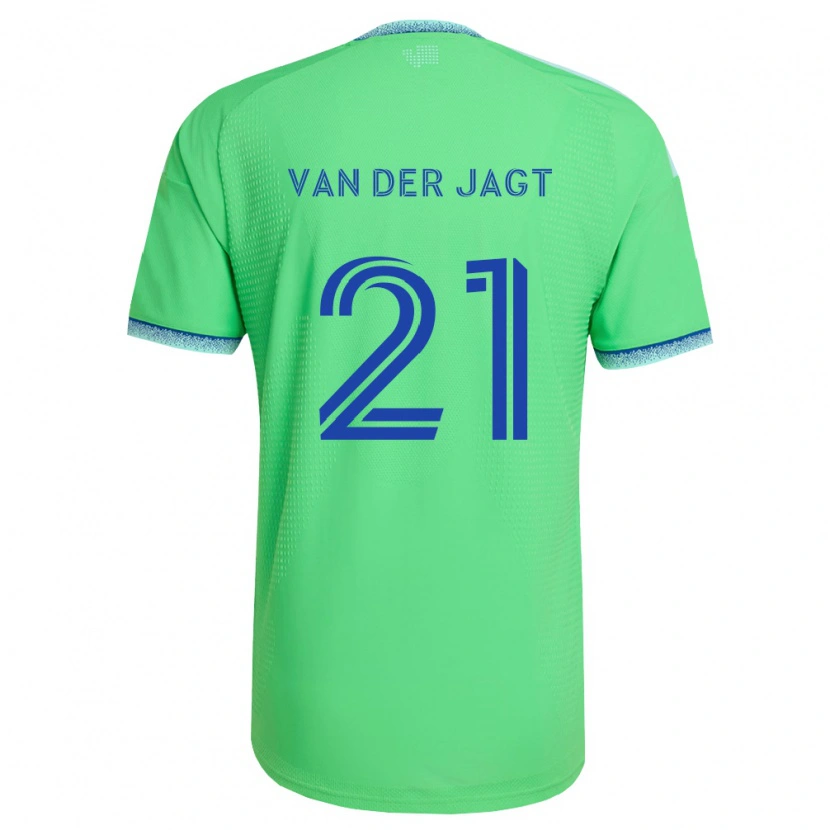 Danxen Kinderen Olivia Van Der Jagt #21 Groen Lichtblauw Thuisshirt Thuistenue 2026/27 T-Shirt België