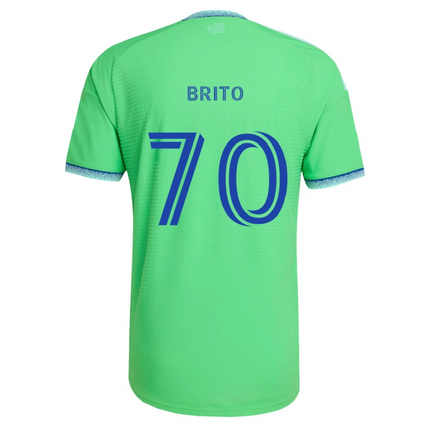 Danxen Kinderen Kelvin-Luis Brito #70 Groen Lichtblauw Thuisshirt Thuistenue 2026/27 T-Shirt België