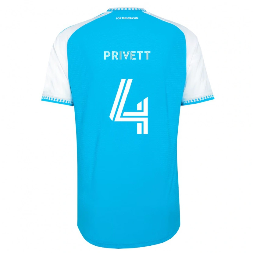 Danxen Kinderen Andrew Privett #4 Hemelsblauw Wit Zwart Thuisshirt Thuistenue 2026/27 T-Shirt België