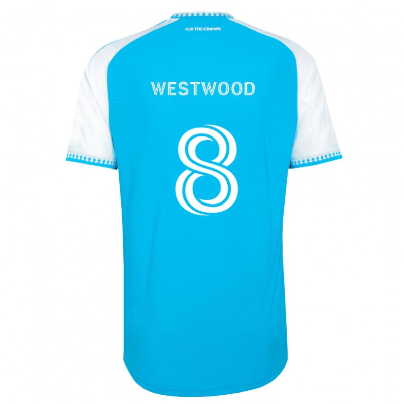 Danxen Kinderen Ashley Westwood #8 Hemelsblauw Wit Zwart Thuisshirt Thuistenue 2026/27 T-Shirt België