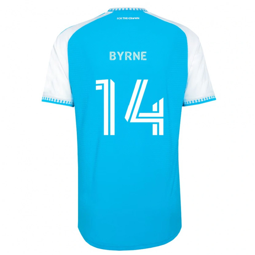 Danxen Kinderen Nathan Byrne #14 Hemelsblauw Wit Zwart Thuisshirt Thuistenue 2026/27 T-Shirt België