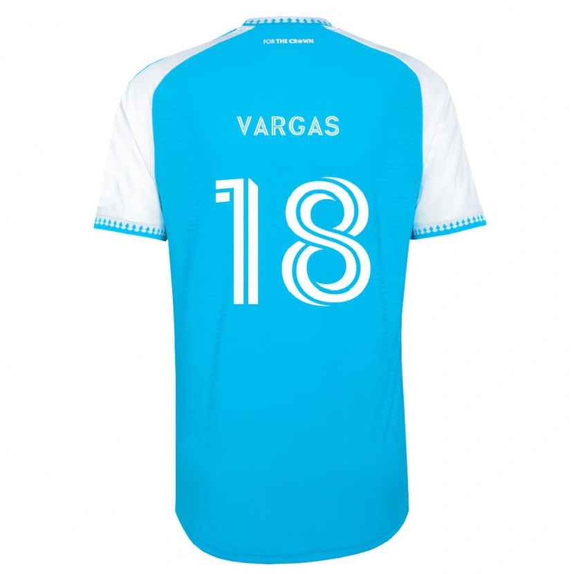 Danxen Kinderen Kerwin Vargas #18 Hemelsblauw Wit Zwart Thuisshirt Thuistenue 2026/27 T-Shirt België