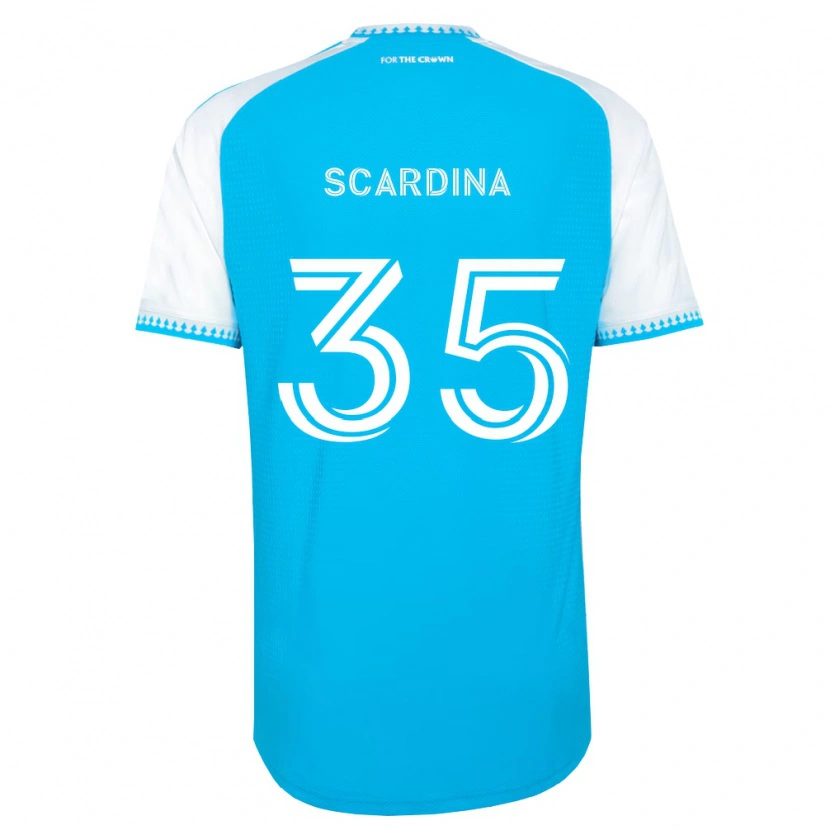 Danxen Kinderen Nick Scardina #35 Hemelsblauw Wit Zwart Thuisshirt Thuistenue 2026/27 T-Shirt België