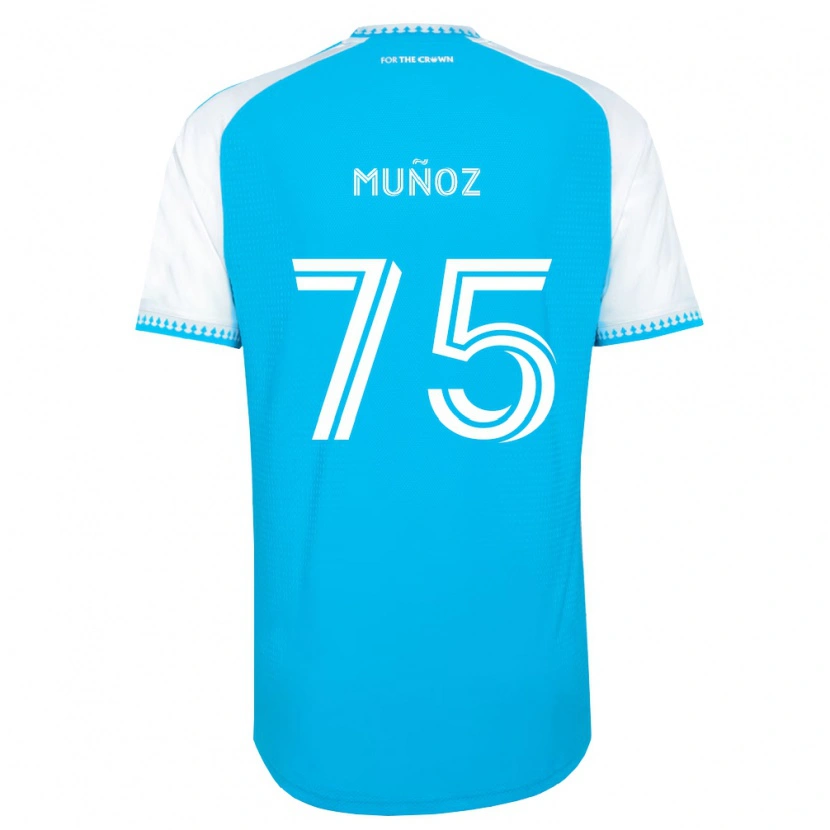 Danxen Kinderen Jeremiah Muñoz #75 Hemelsblauw Wit Zwart Thuisshirt Thuistenue 2026/27 T-Shirt België