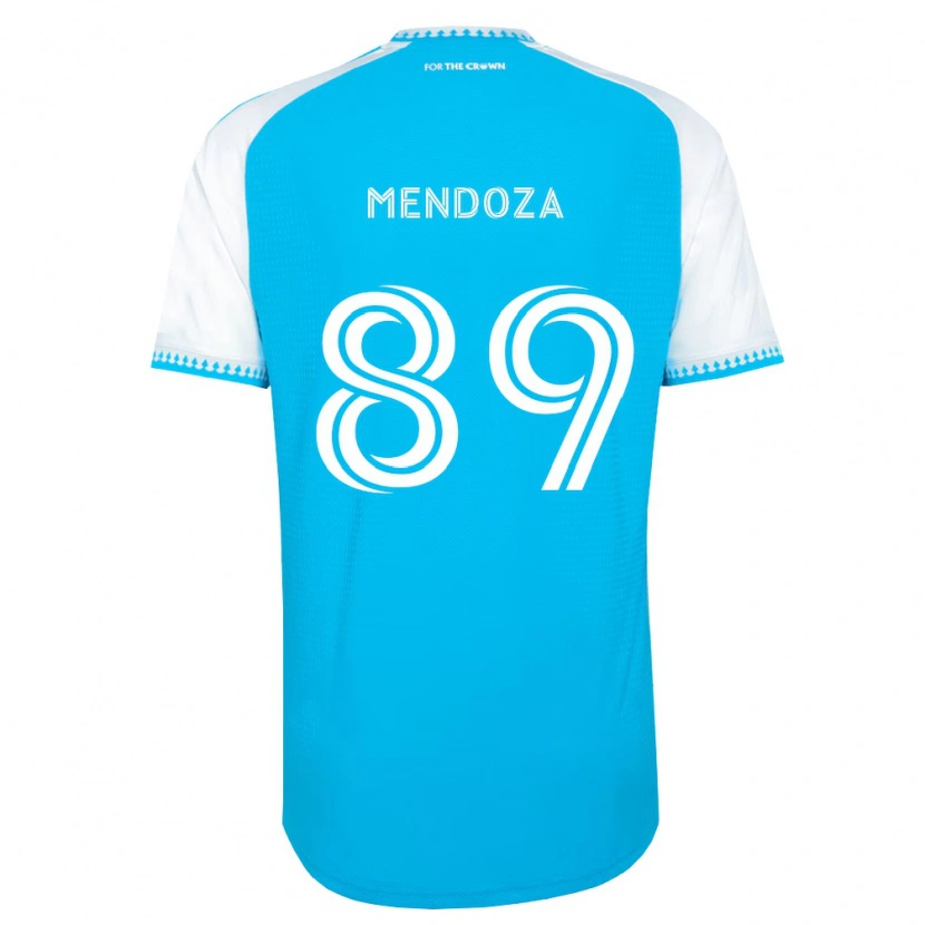 Danxen Kinderen Adrián Mendoza #89 Hemelsblauw Wit Zwart Thuisshirt Thuistenue 2026/27 T-Shirt België