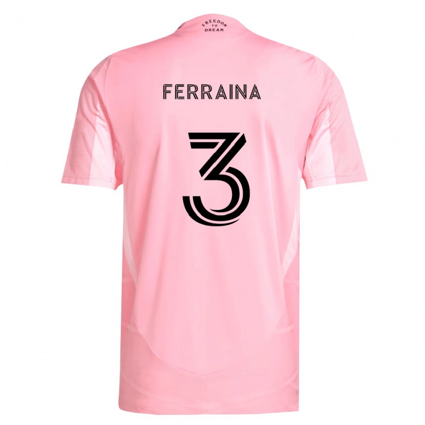 Danxen Kinderen Giovanni Ferraina #3 Roze Zwart Thuisshirt Thuistenue 2026/27 T-Shirt België