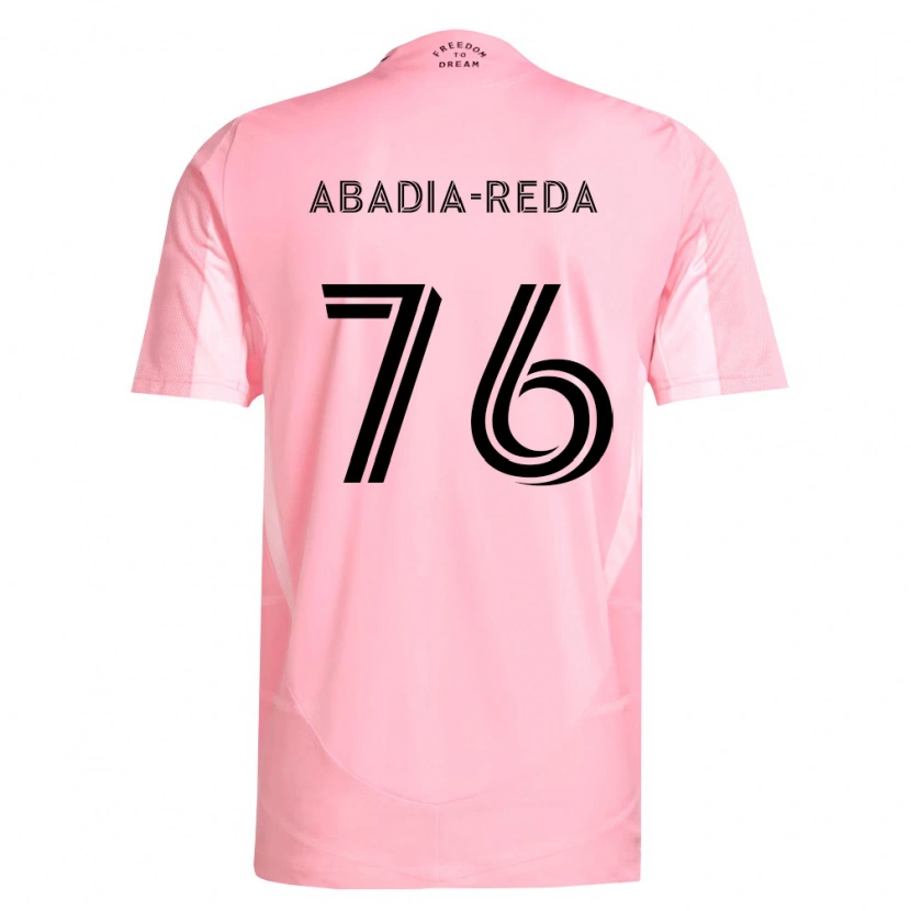 Danxen Kinderen Ezequiel Abadia-Reda #76 Roze Zwart Thuisshirt Thuistenue 2026/27 T-Shirt België