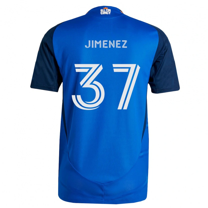 Danxen Kinderen Stiven Jimenez #37 Koninklijk Blauw Oranje Thuisshirt Thuistenue 2026/27 T-Shirt België