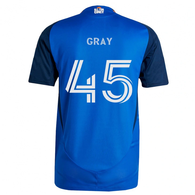 Danxen Kinderen Nathan Gray #45 Koninklijk Blauw Oranje Thuisshirt Thuistenue 2026/27 T-Shirt België