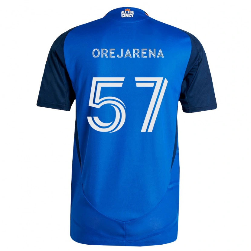 Danxen Kinderen Leo Orejarena #57 Koninklijk Blauw Oranje Thuisshirt Thuistenue 2026/27 T-Shirt België