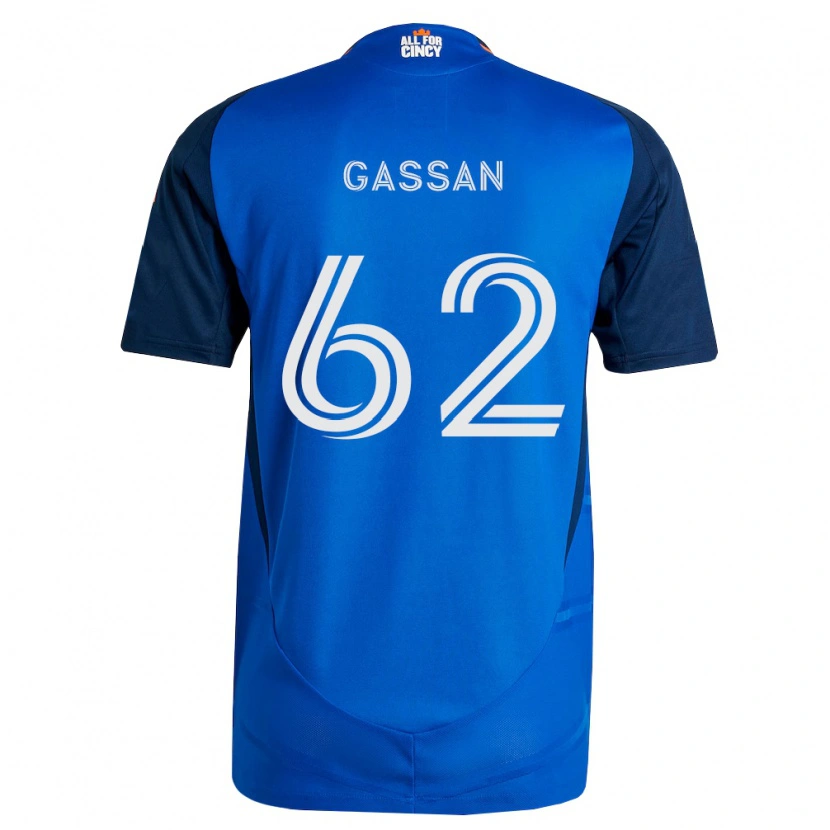 Danxen Kinderen Noah Gassan #62 Koninklijk Blauw Oranje Thuisshirt Thuistenue 2026/27 T-Shirt België
