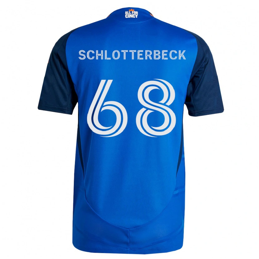 Danxen Kinderen Ryan Schlotterbeck #68 Koninklijk Blauw Oranje Thuisshirt Thuistenue 2026/27 T-Shirt België