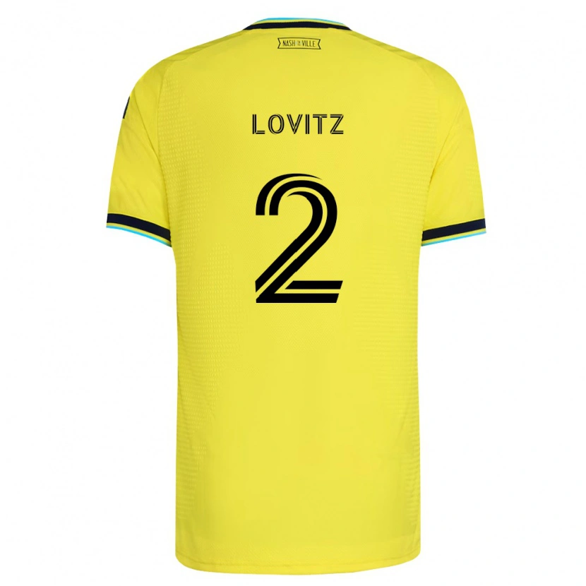 Danxen Kinderen Daniel Lovitz #2 Helder Geel Marineblauw Thuisshirt Thuistenue 2026/27 T-Shirt België