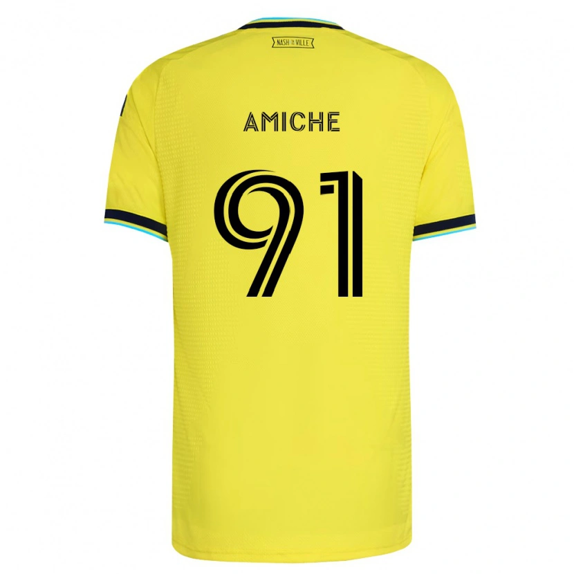 Danxen Kinderen Kemy Amiche #91 Helder Geel Marineblauw Thuisshirt Thuistenue 2026/27 T-Shirt België