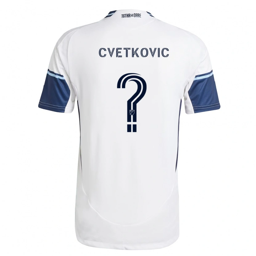 Danxen Kinderen Aleksa Cvetkovic #0 Wit Koninklijk Blauw Thuisshirt Thuistenue 2026/27 T-Shirt België